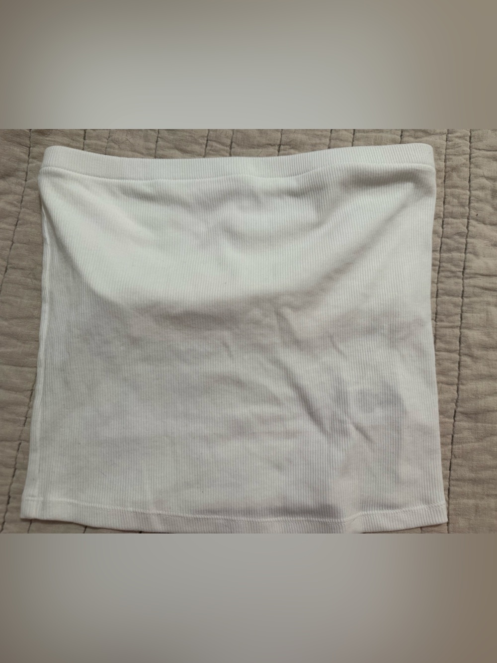 a new day White Ribbed Strapless Tube Top